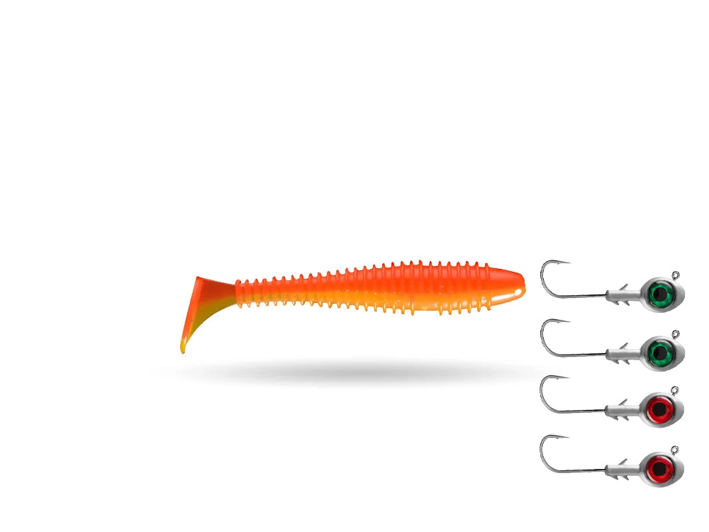 Perch Strike Rib 6 cm (10-pack) + Jig Head Eye (4-pack)