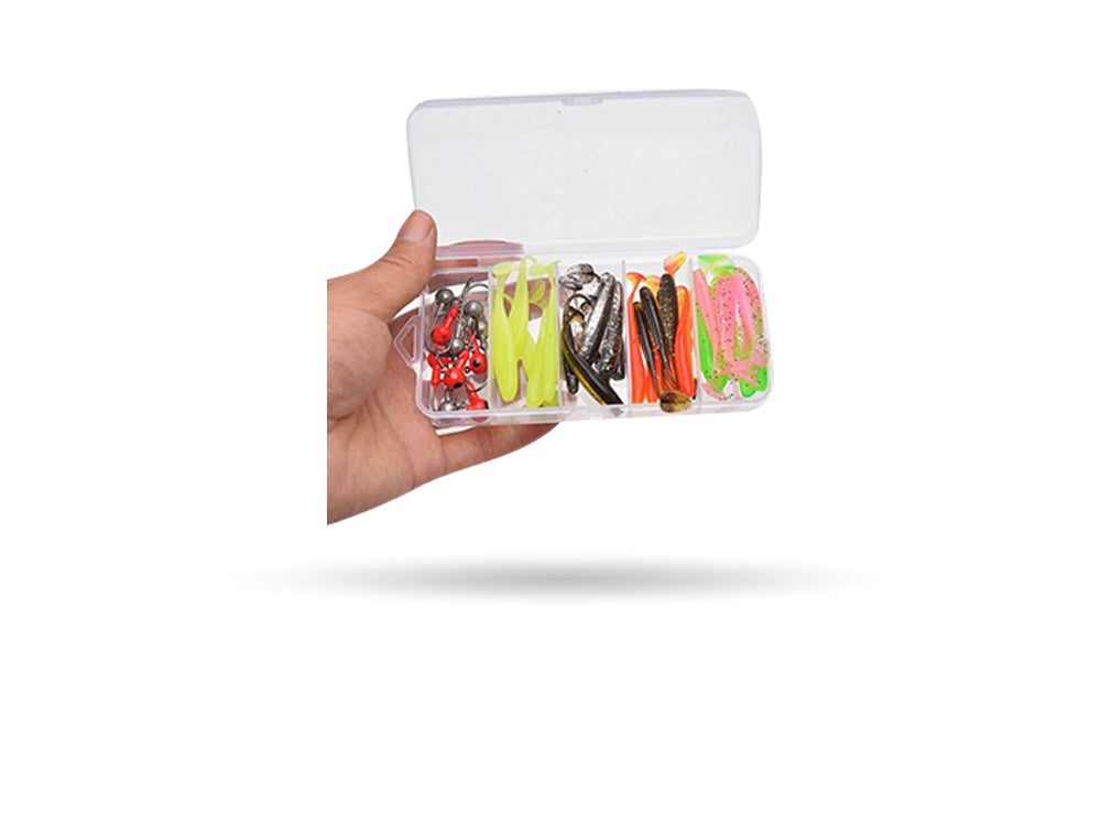 Jigg-kit – 30 jiggar & 10 jiggskallar