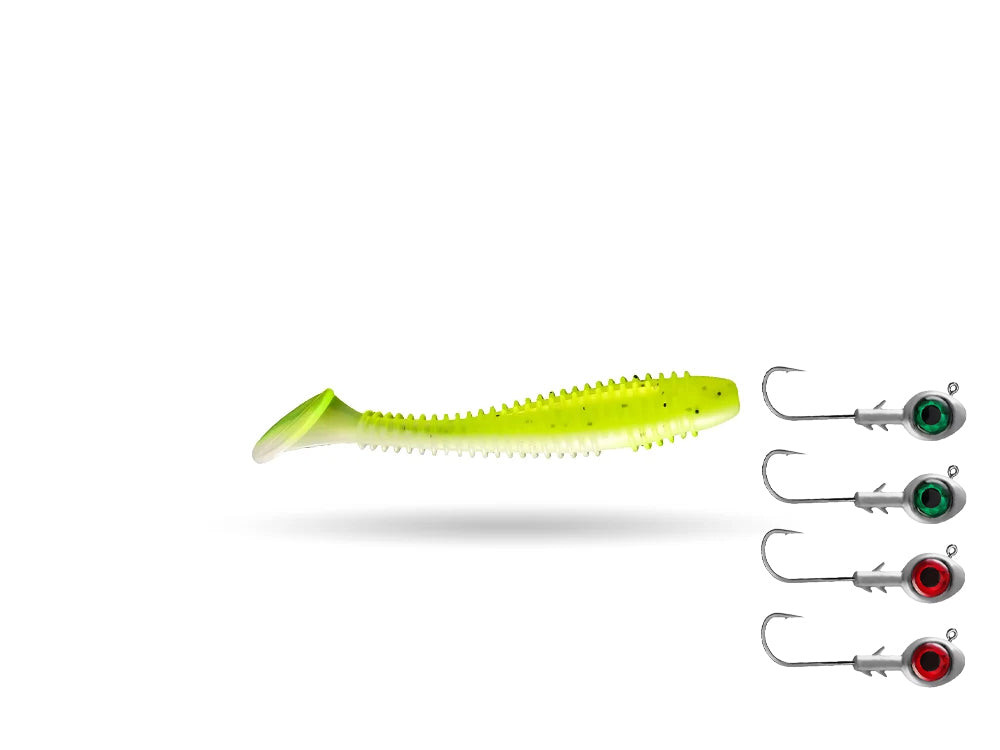 Perch Strike Rib 6 cm (10-pack) + Jig Head Eye (4-pack)