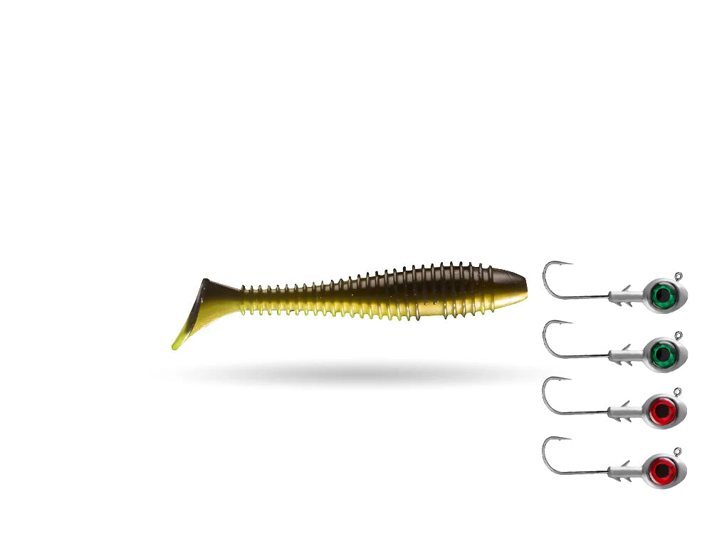 Perch Strike Rib 6 cm (10-pack) + Jig Head Eye (4-pack)